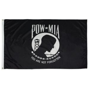 POW/MIA Single Face Reverse Flag - Nylon 2X3'