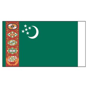 Turkmenistan National Flag - Nylon 3X5'