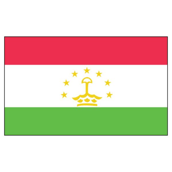 Tajikistan National Flag - Nylon 3X5'