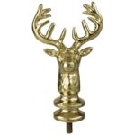 Elks Head Flag Pole Ornament w/ Ferrule - 4 1/2" - Gold Finish