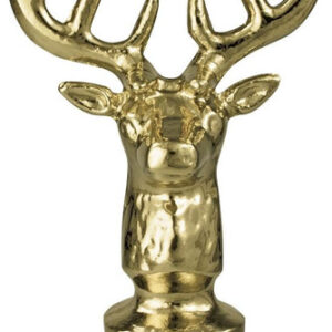 Elks Head Flag Pole Ornament w/ Ferrule - 4 1/2" - Gold Finish