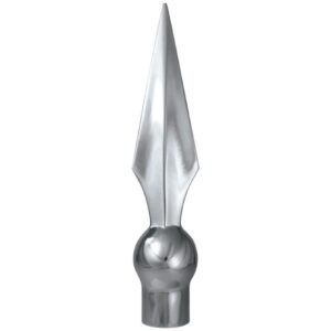 Flat Spear Flag Pole Ornament w/ Spindle - 7 1/2" - Silver Finish