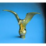 Metal Flying Eagle Indoor Flag Pole Ornament - 7" x 8-1/4"