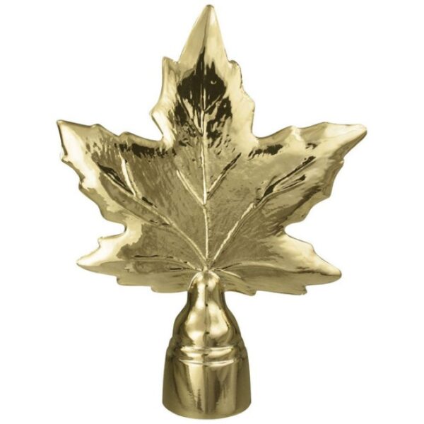 Maple Leaf Flag Pole Ornament - 5 1/4" - Gold Finish