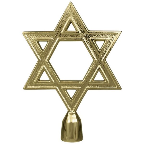 Star of David Flag Pole Ornament - 6 3/4" - Gold Finish