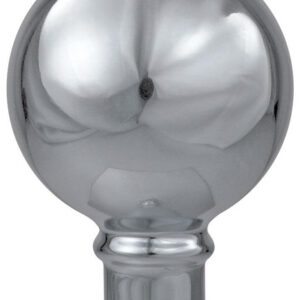 Parade Ball Flag Pole Ornament w/ Spindle - 4 1/4" - Silver Finish