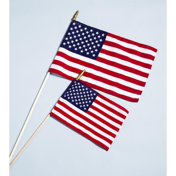 4" x 6" American Stick Flag - Cotton Hemmed U.S. Stick Flag