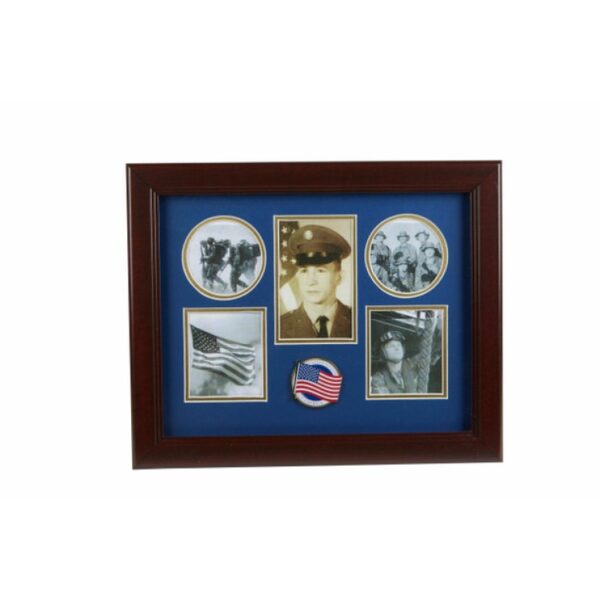 American Flag Medallion 5 Picture Collage Frame