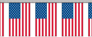 American Flag Streamers - 100' - Plastic