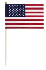 4" x 6" American Stick Flag w/ Ball - Cotton No Fray U.S. Stick Flag