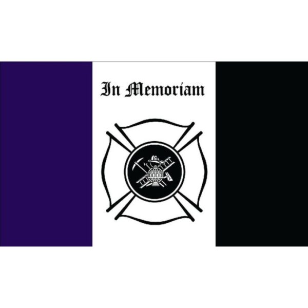 Fireman Mourning Flag - 3' x 5' - Nylon