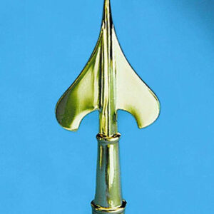 Golden Plated Army Guidon Spear Indoor Flag Pole Ornament