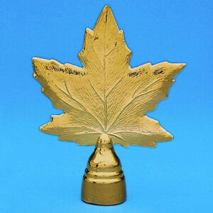 Golden Plated Canadian Maple Leaf Indoor Flag Pole Ornament
