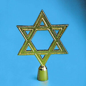 Golden Plated Star Of David Indoor Flag Pole Ornament