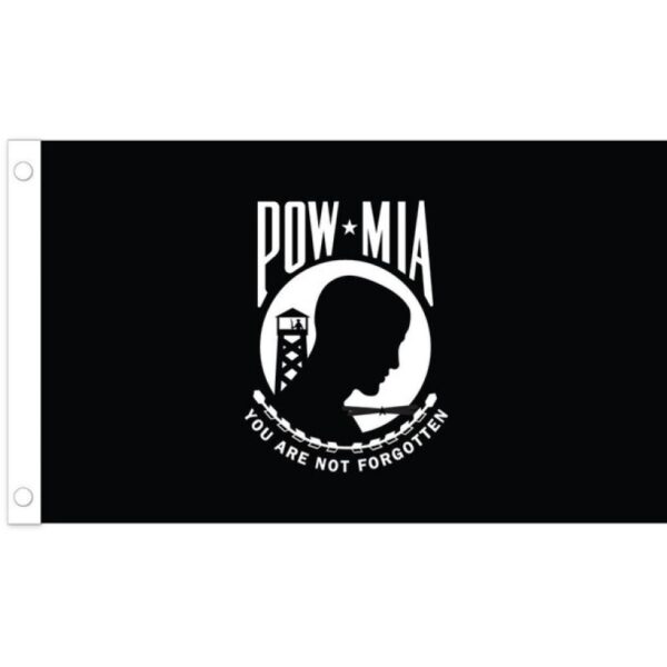 U.S. POW/MIA Double-Sided Flag w/ Grommets - 12" x 18" - Nylon