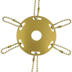 Metal Award Ribbon Flag Pole Ring Ornament - Gold Finish