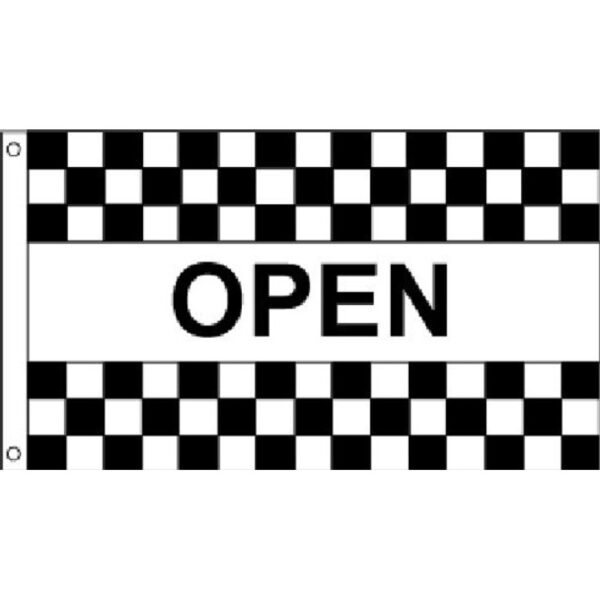 Open Checkered Message Flag - 3' x 5' - Nylon