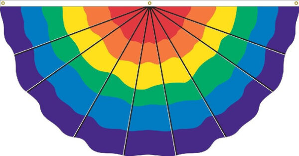 Pleated Rainbow Flag - 3' x 6' - Nylon