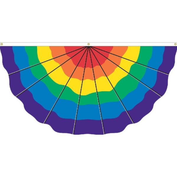 Pleated Rainbow Flag - 3' x 6' - Nylon