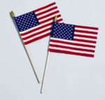 12" x 18" American Stick Flag w/ Spear - 24" Dowel - Cotton No Fray U.S. Stick Flag