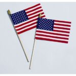 4" x 6" American Stick Flag w/ Spear - Cotton No Fray U.S. Stick Flag