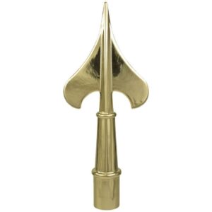 Army Spear Flag Pole Ornament w/ Spindle - 8" - Gold Finish