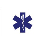 Star of Life Flag - 3' x 5' - Nylon