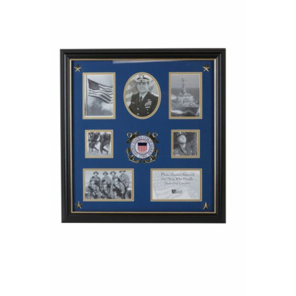 U.S. Coast Guard Medallion 7 Picture Collage Frame with Stars