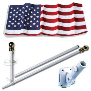U.S. Flag Set - 3' x 5' Embroidered Polyester Flag and 5' Spinning Flag Pole