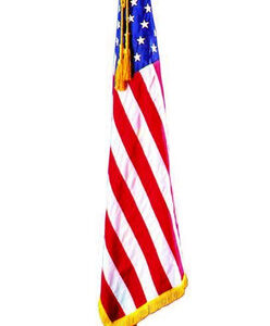 U.S. Fringed Flag with Oak Mounting Set - 3' X 5'