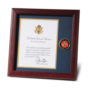U.S. Marine Corps Medallion 8-Inch by 10-Inch Presidential Memorial Certificate Frame