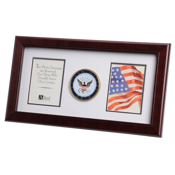 U.S. Navy Medallion 4-Inch by 6-Inch Double Picture Frame