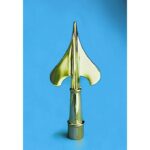 Golden Plated Army Guidon Spear Indoor Flag Pole Ornament