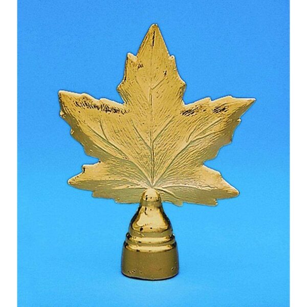 Golden Plated Canadian Maple Leaf Indoor Flag Pole Ornament