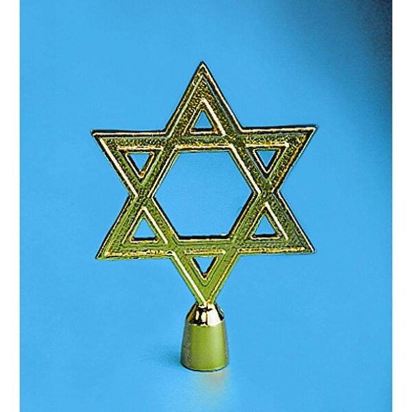 Golden Plated Star Of David Indoor Flag Pole Ornament